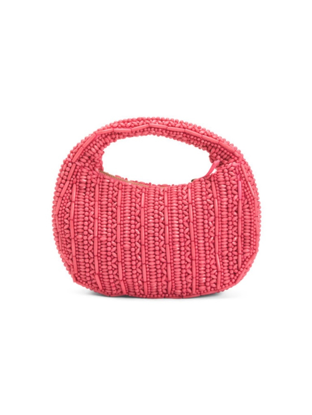 Pink Beaded Handle Bag